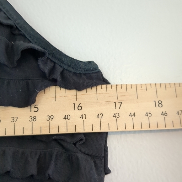 VTG Frank Lyman Tank Women's 14 Black Ruffle Formal Wedding Grad Lined - Picture 6 of 7